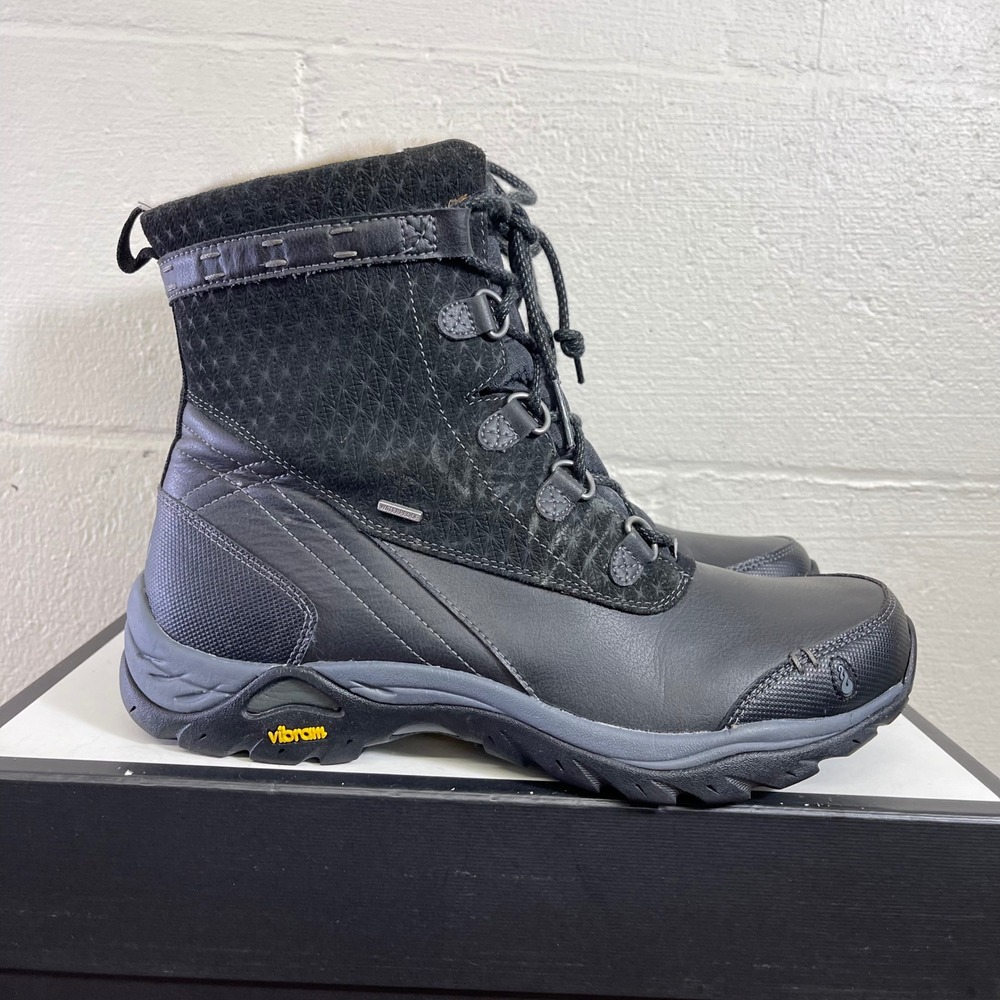 Ahnu 1009595BLK Black Leather Thinsulate Waterproof Winter Boots Women's 10 US